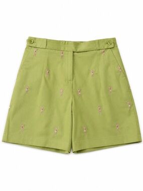 VINTAGE Lilly Pulitzer WHITE LABEL Golf ladies Embroidered Bermuda Shorts
